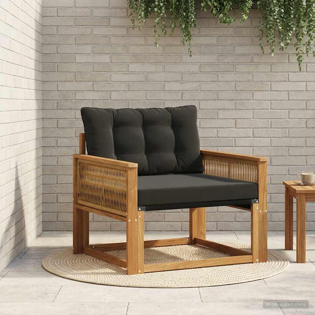 vidaXL Madera maciza de acacia y textileno