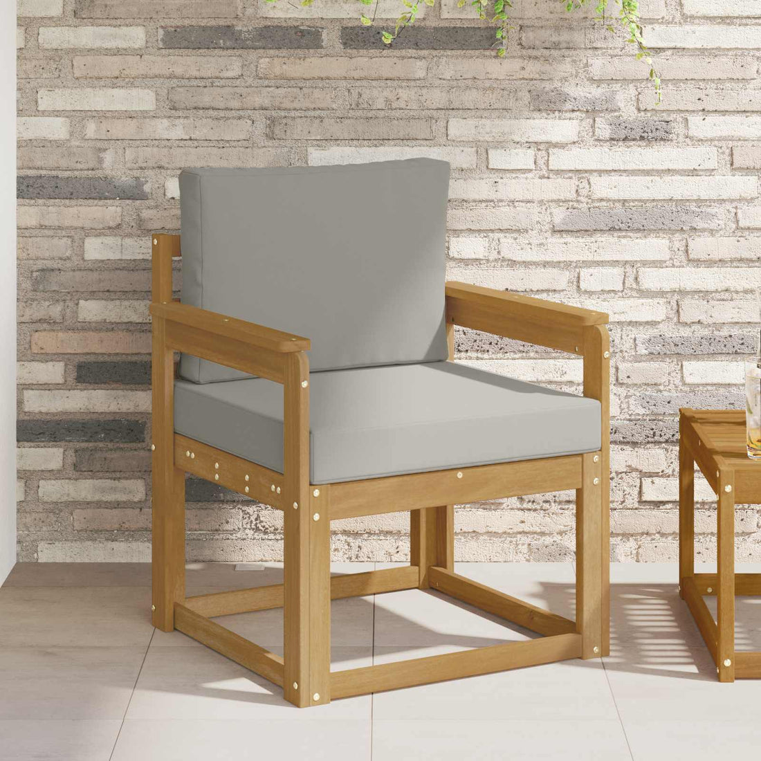 vidaXL Sofá de exterior Poliéster Blanco y Gris Claro
