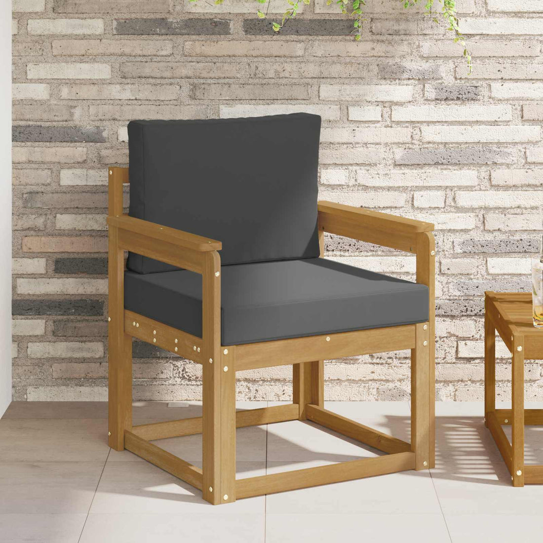 vidaXL Sofá de exterior Poliéster Blanco y Antracita