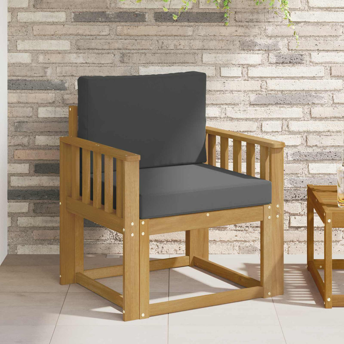 vidaXL Sofá de exterior Poliéster Blanco y Antracita