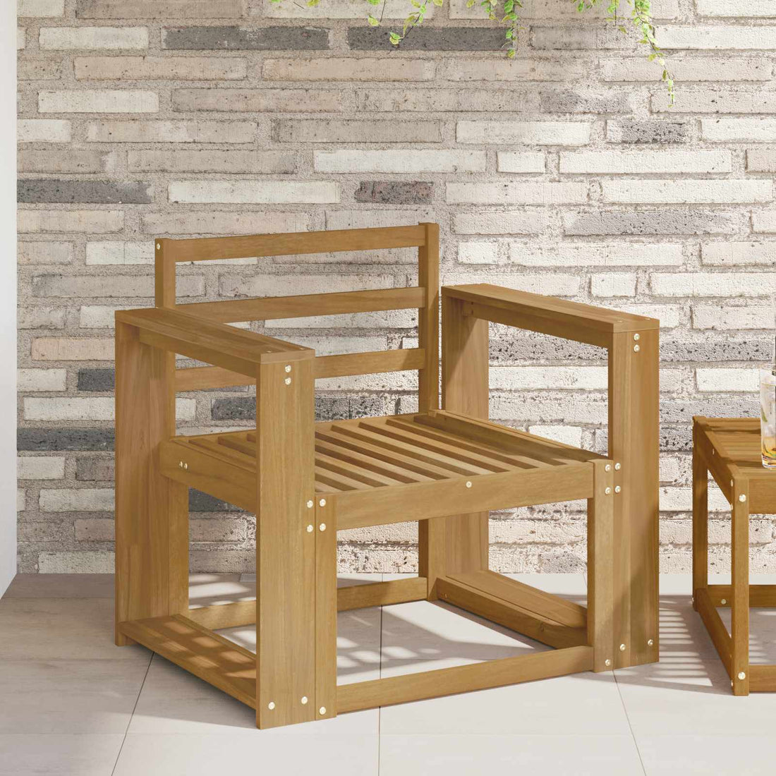 vidaXL Conjunto de sofás de exterior Madera de Acacia Sólida Blanco