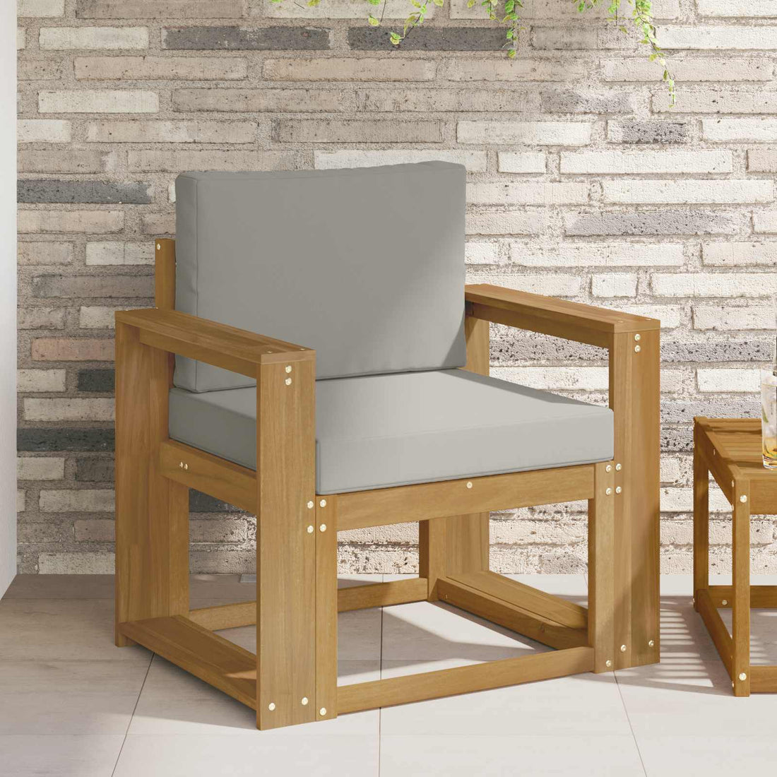vidaXL Sofá de exterior Poliéster Blanco y Gris Claro