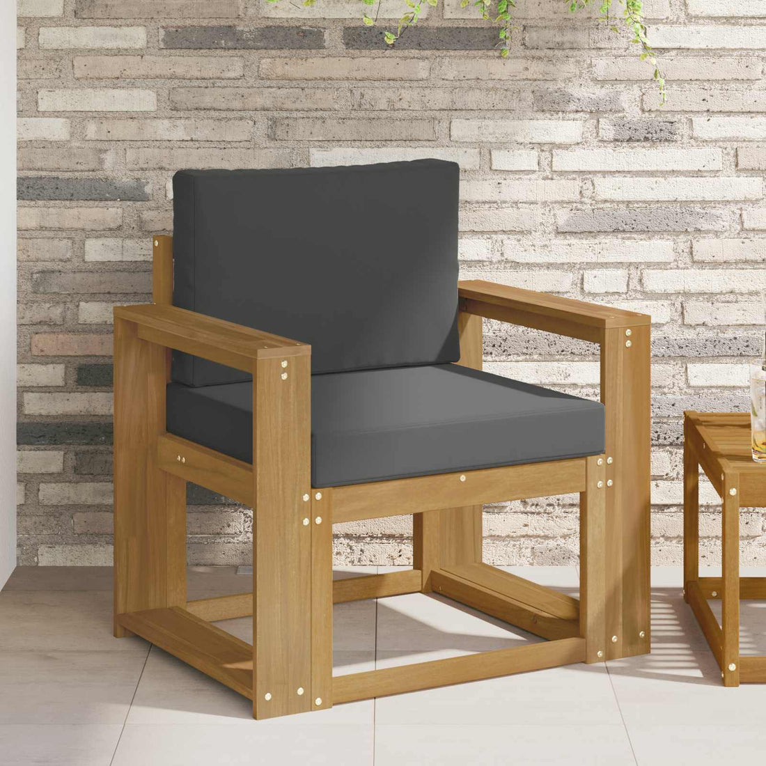 vidaXL Sofá de exterior Poliéster Blanco y Antracita