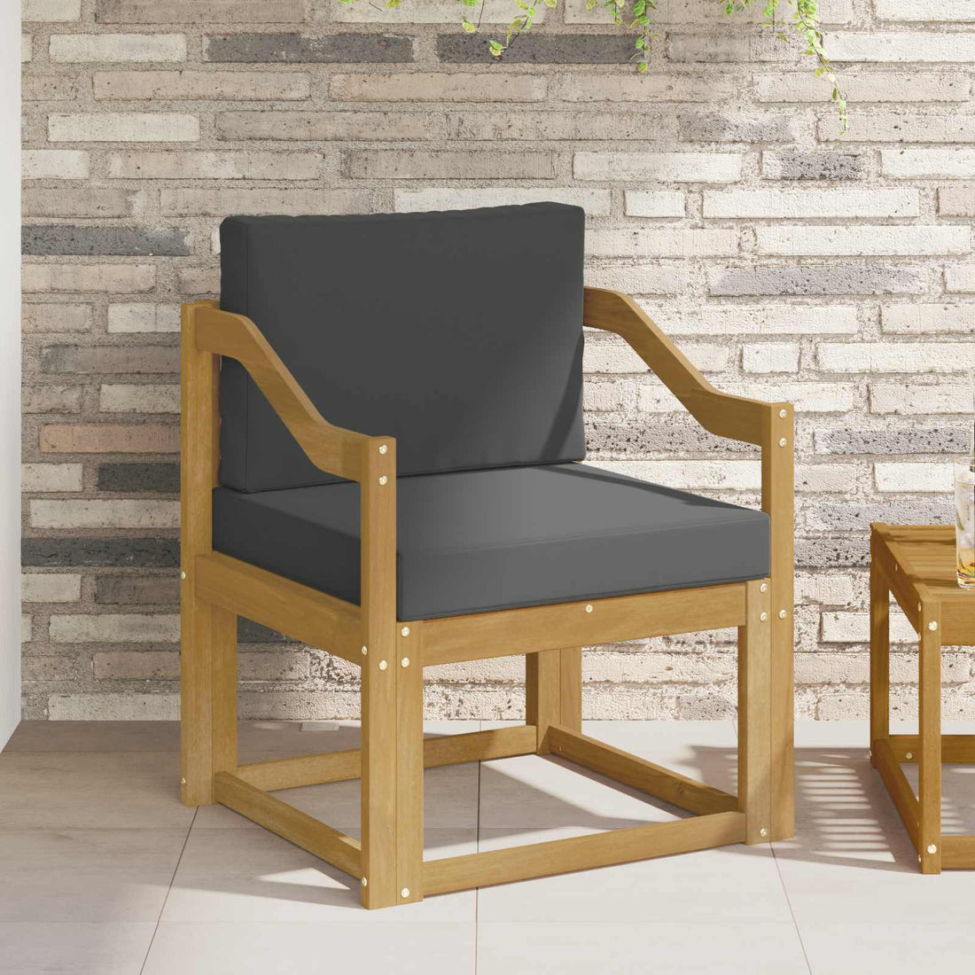 vidaXL Sofá de exterior Poliéster Blanco y Antracita