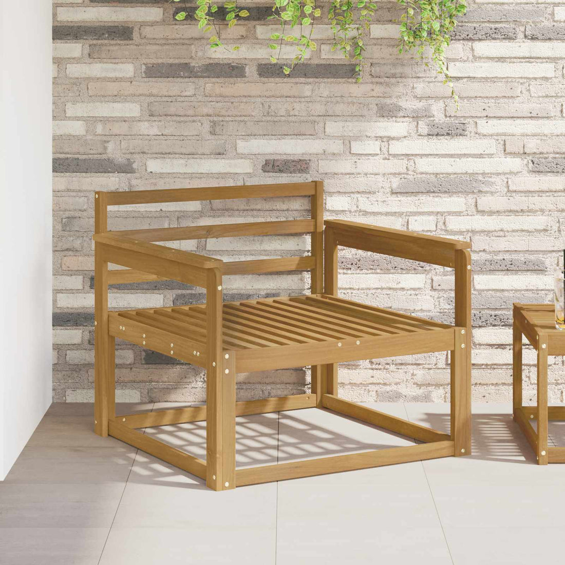 vidaXL Sofá intermedio de exterior Madera de Acacia Sólida Blanco
