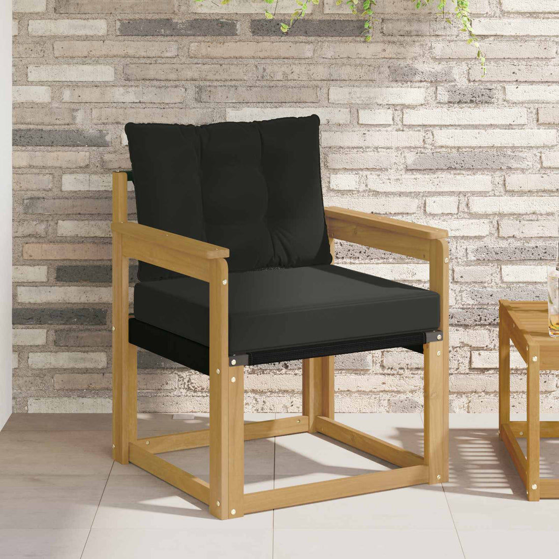 vidaXL Sofá de exterior Madera maciza de acacia y textileno Blanco
