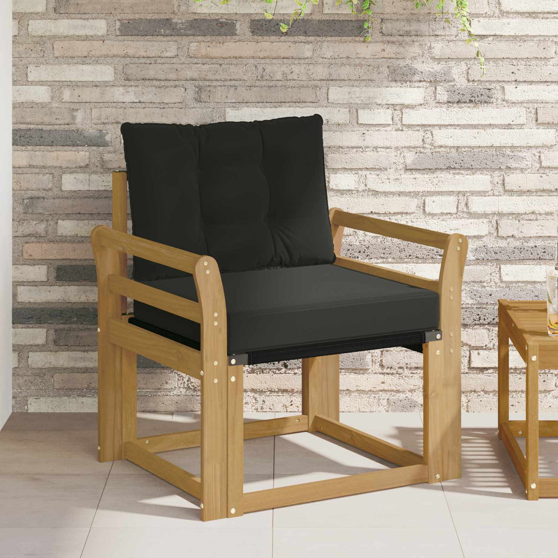 vidaXL Sofá de exterior Madera maciza de acacia y textileno Blanco