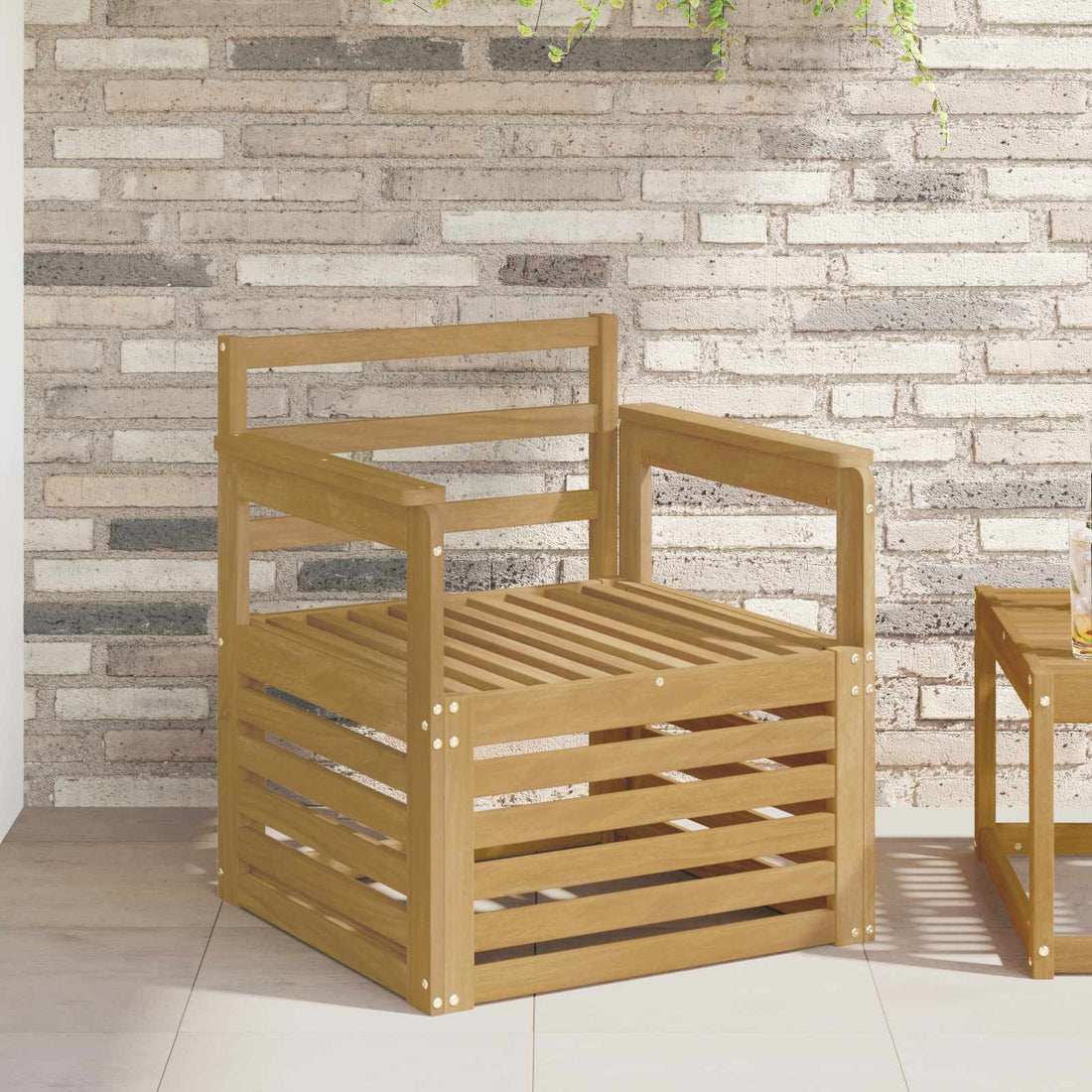 vidaXL 2 Pieza Conjunto de sofás de exterior Madera de Acacia Sólida