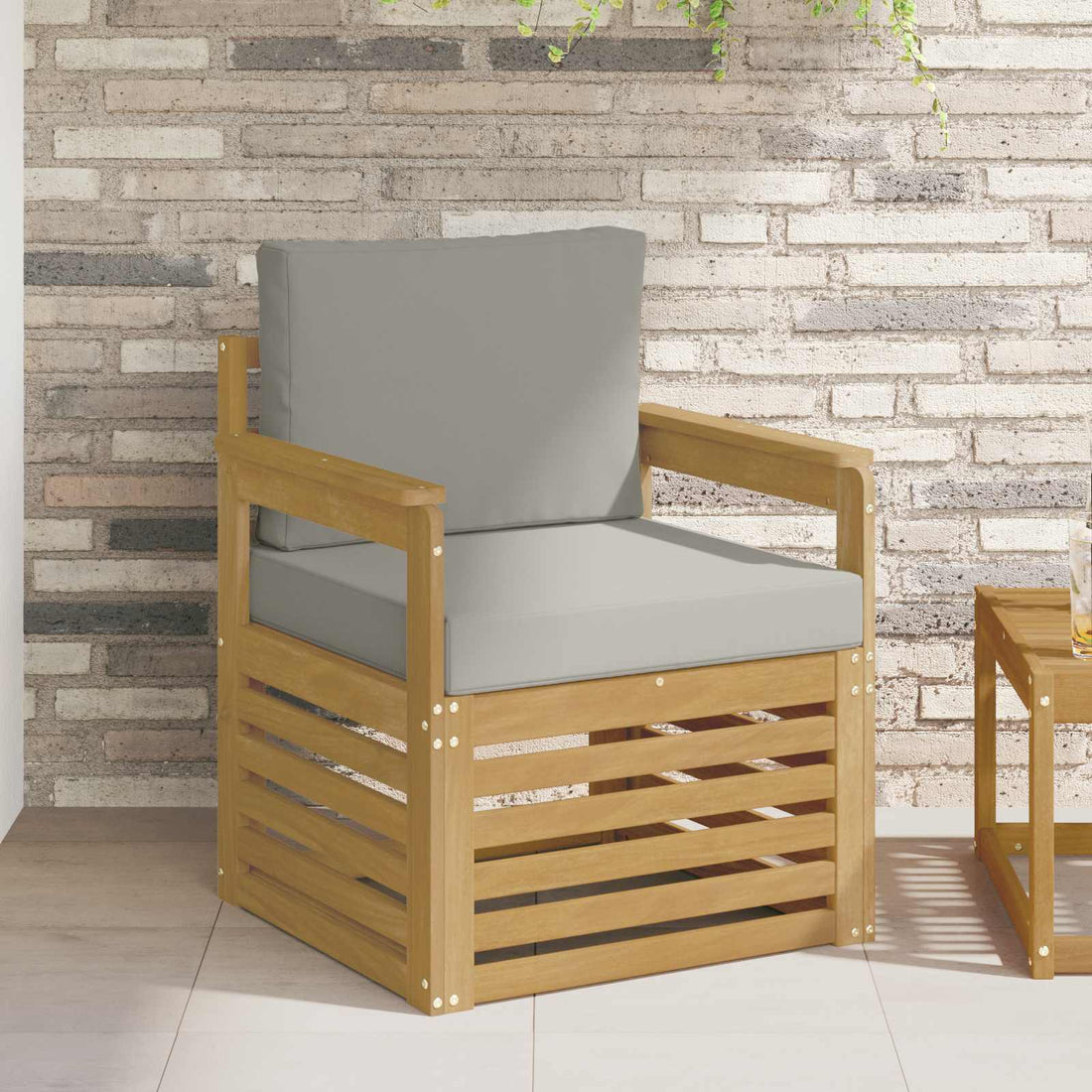 vidaXL 2 Pieza Conjunto de sofás de exterior Poliéster