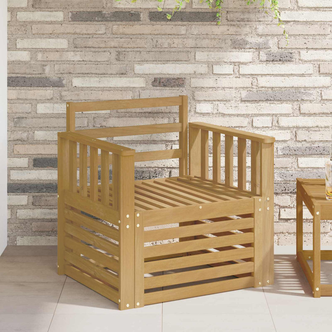 vidaXL 2 Pieza Conjunto de sofás de exterior Madera de Acacia Sólida