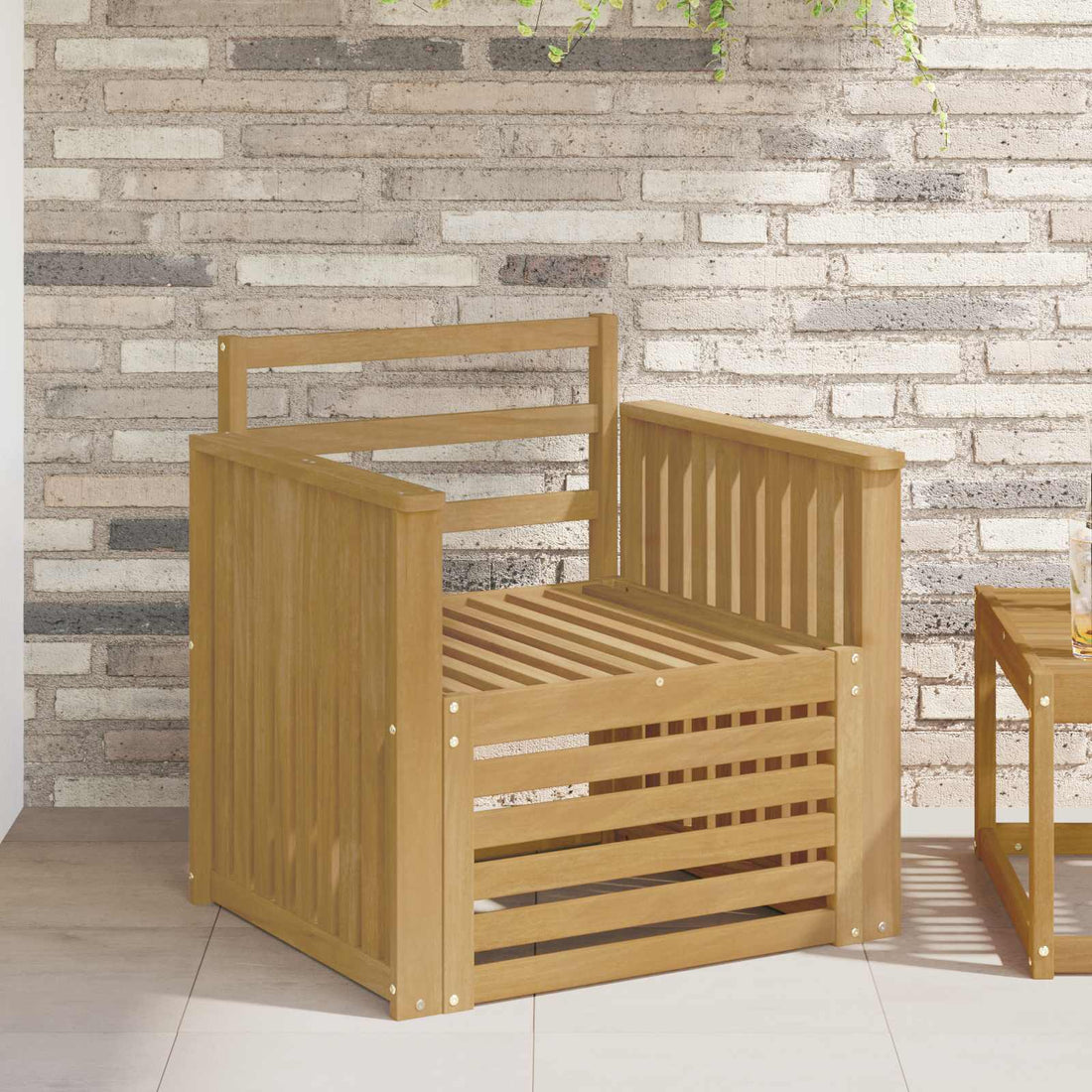 vidaXL Conjunto de sofás de exterior Madera de Acacia Sólida Blanco