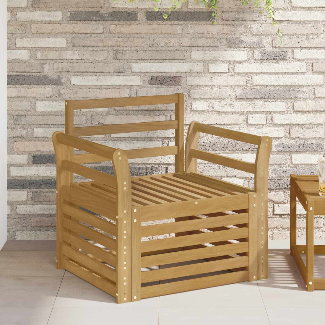 vidaXL Conjunto de sofás de exterior Madera de Acacia Sólida Blanco