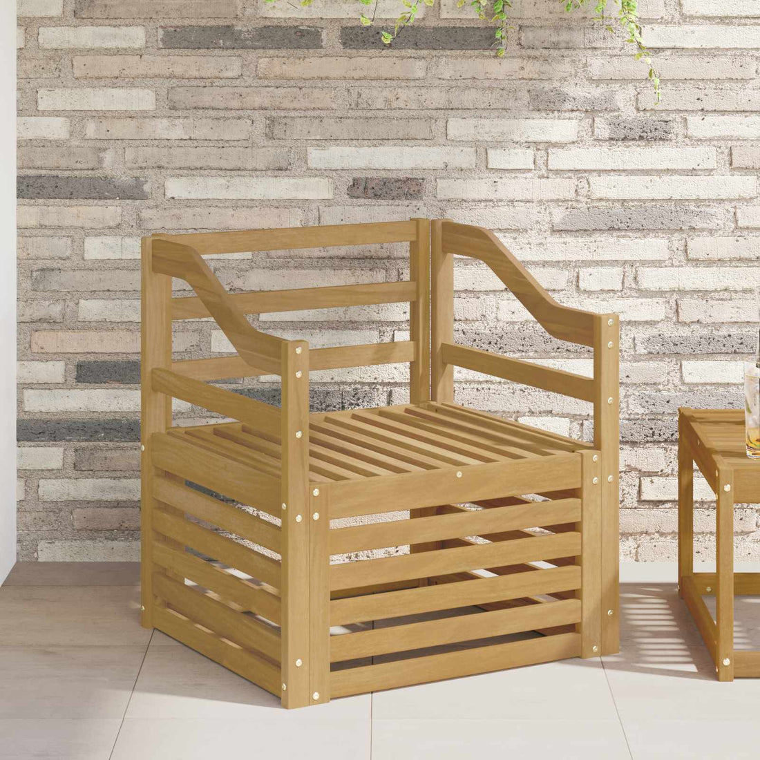 vidaXL Conjunto de sofás de exterior Madera de Acacia Sólida Blanco