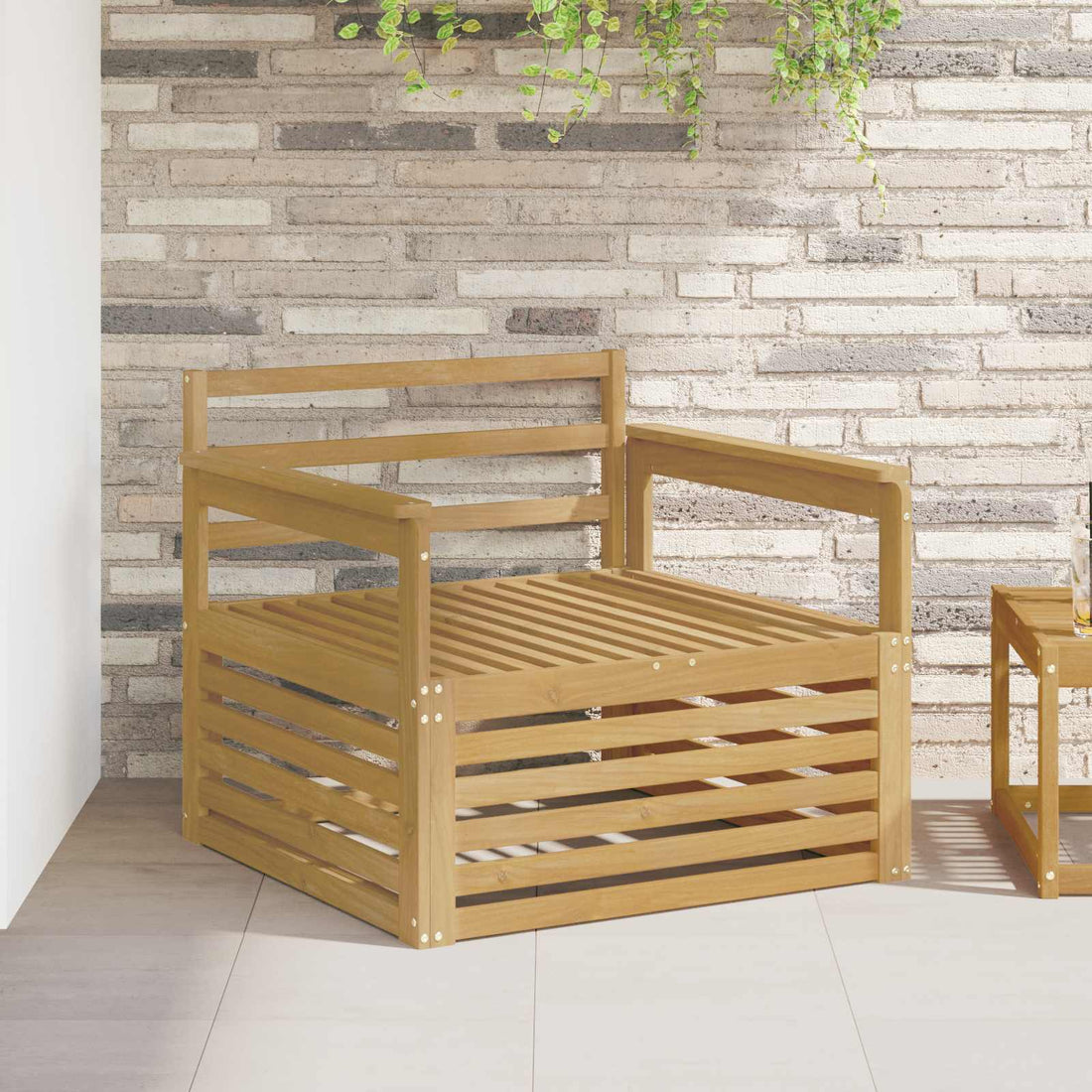 vidaXL Sofá de exterior Madera de Acacia Sólida Blanco