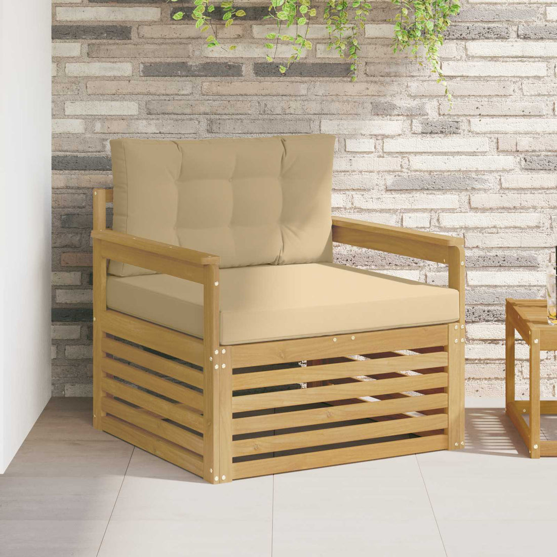 vidaXL Sofá de exterior Poliéster Blanco