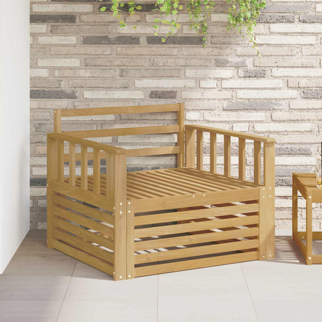 vidaXL Sofá de exterior Madera de Acacia Sólida Blanco