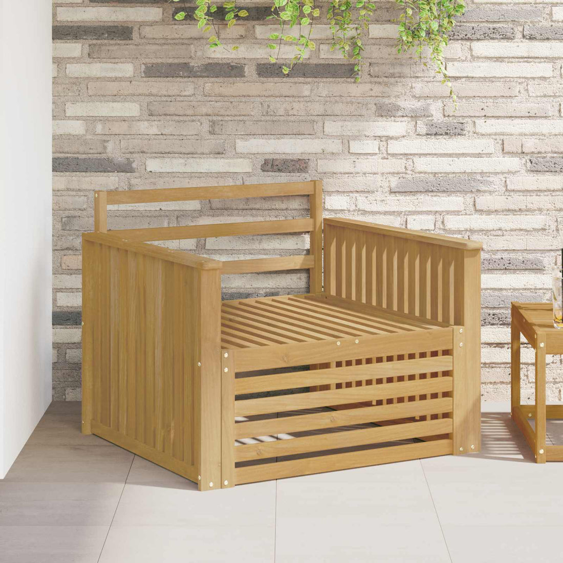 vidaXL Sofá de exterior Madera de Acacia Sólida Blanco