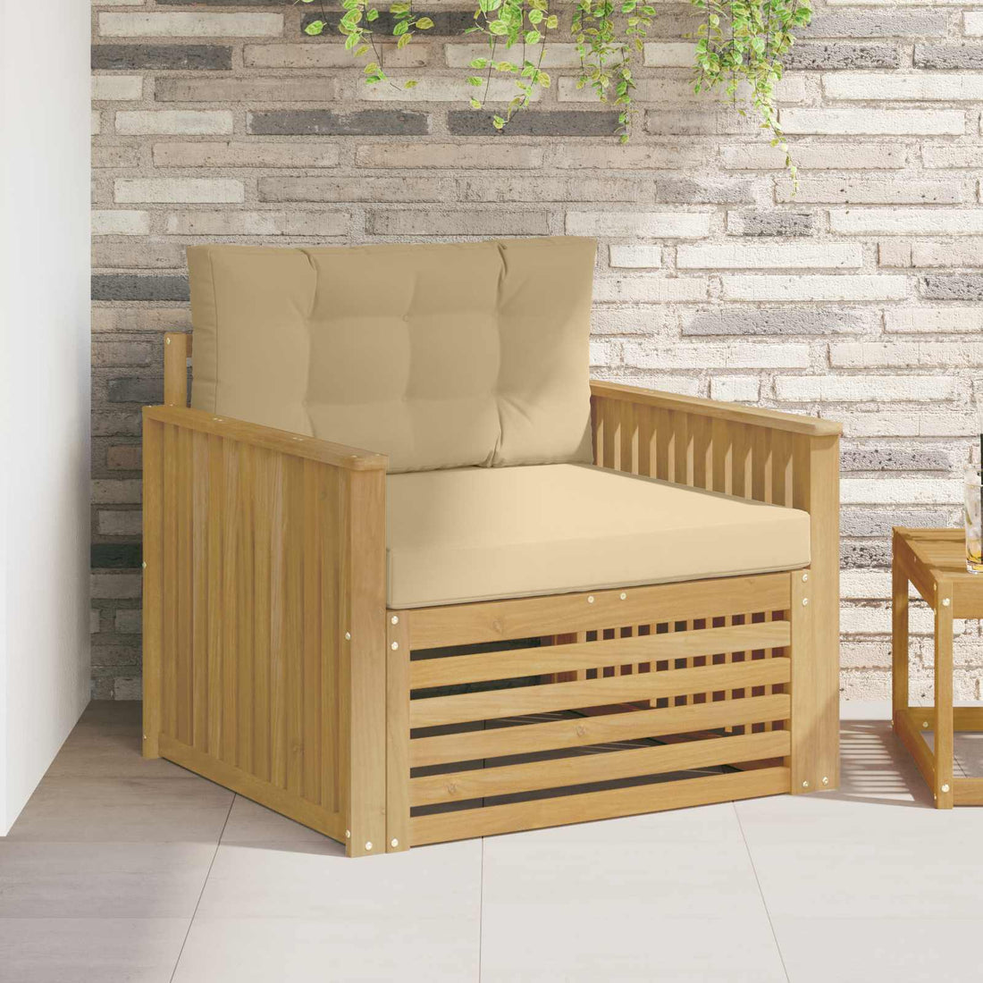 vidaXL Sofá de exterior Poliéster Blanco