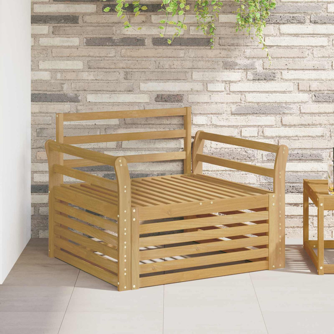 vidaXL Sofá de exterior Madera de Acacia Sólida Blanco