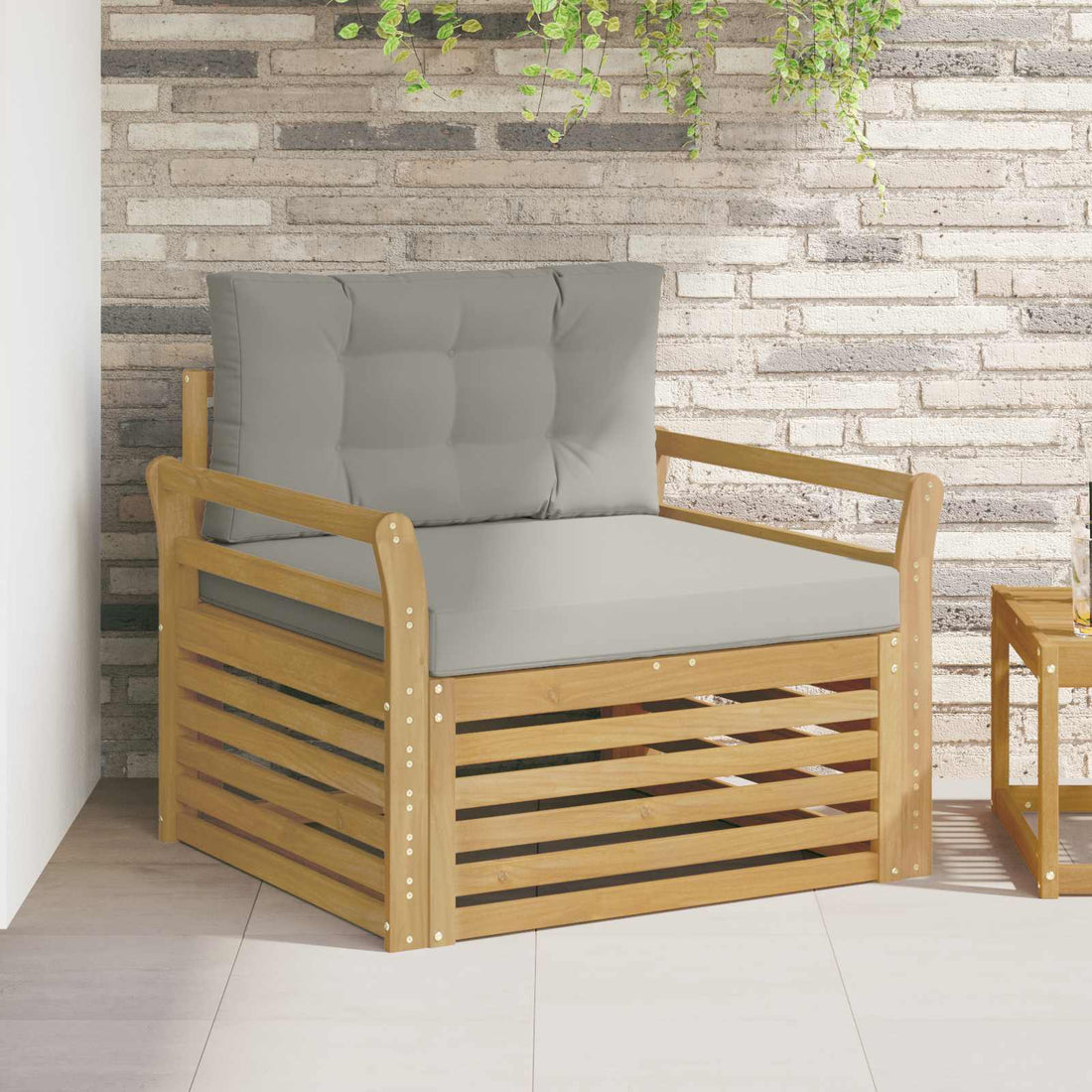 vidaXL Sofá de exterior Poliéster Blanco