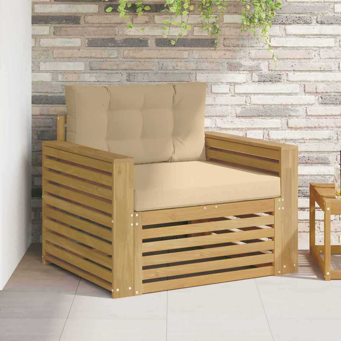 vidaXL Sofá de exterior Poliéster y Beige
