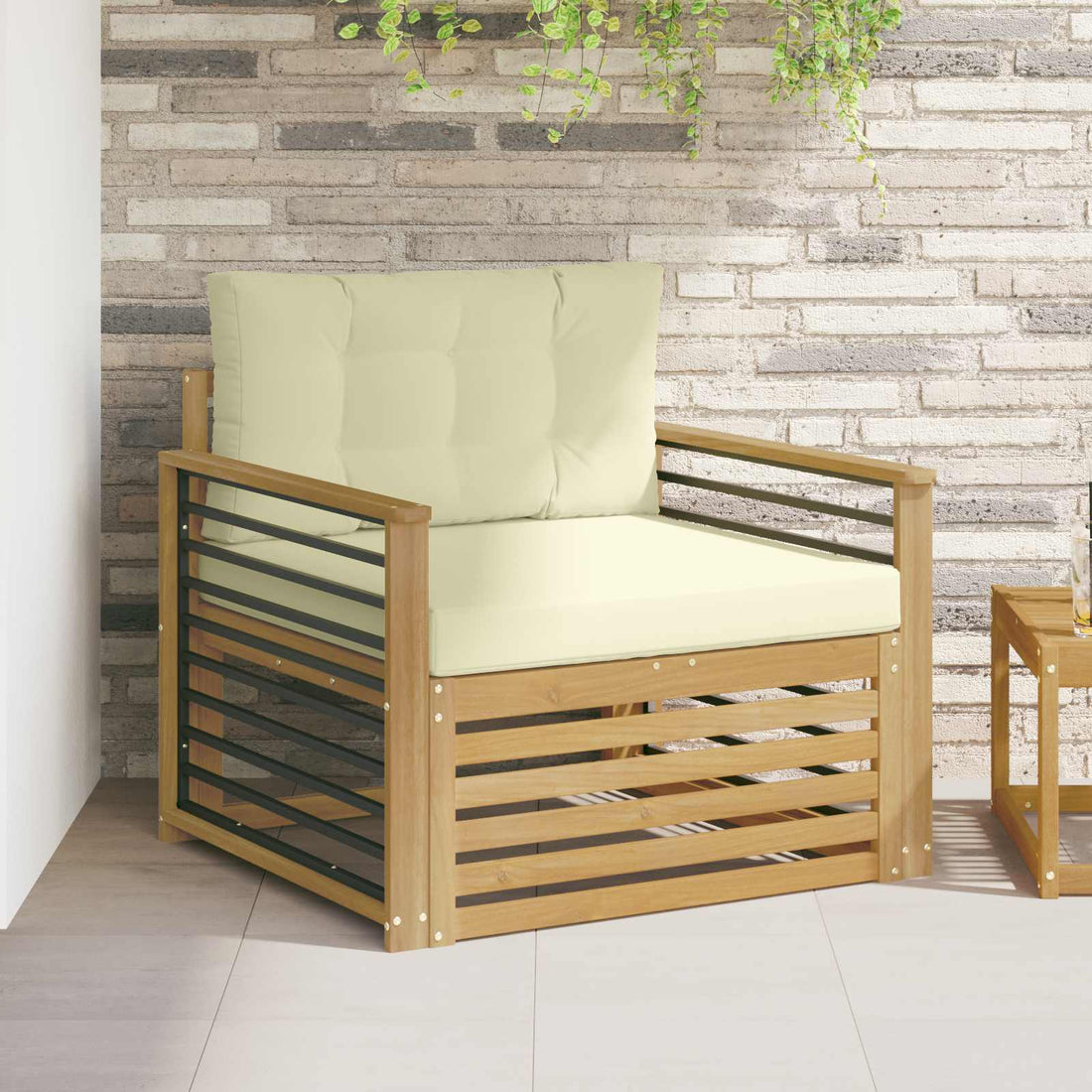 vidaXL Sofá de exterior Poliéster Blanco