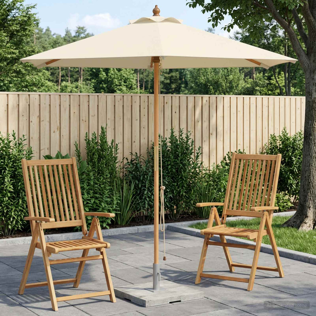 vidaXL Sombrilla de jardín Ø 270 x 248 cm Madera de Eucalipto Maciza