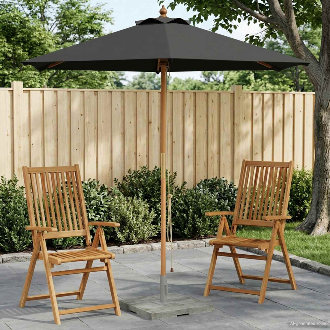vidaXL Sombrilla de jardín Ø 240 x 237 cm Madera de Eucalipto Maciza
