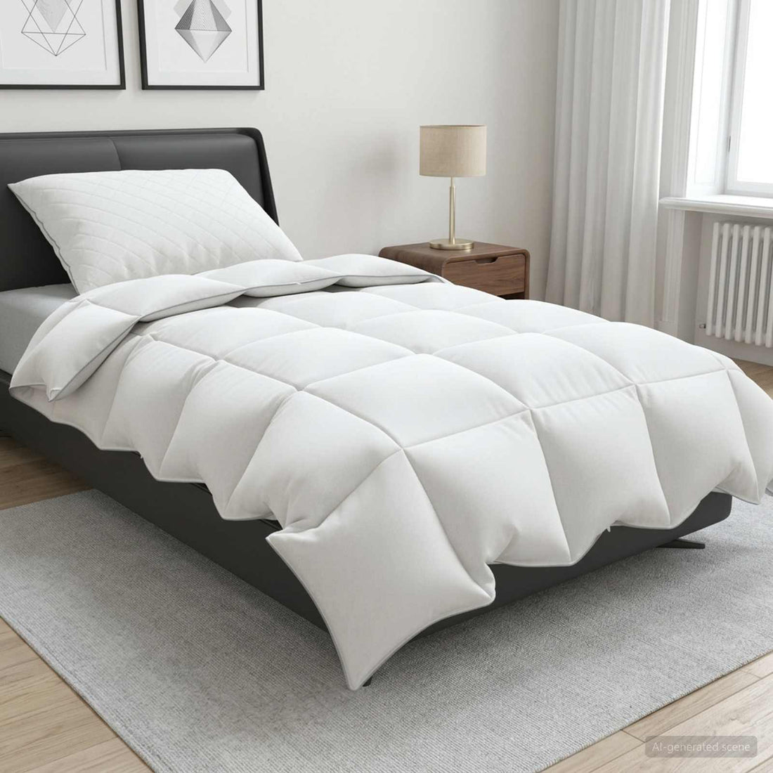 vidaXL Juego de edredón 90% plumón de ganso FULDA 2 uds. 135 x 200 cm