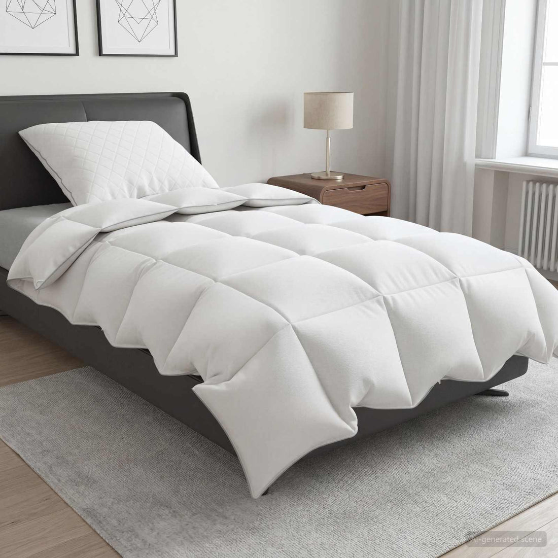 vidaXL Juego de edredón 90% plumón de ganso FULDA 2 uds. 140 x 200 cm