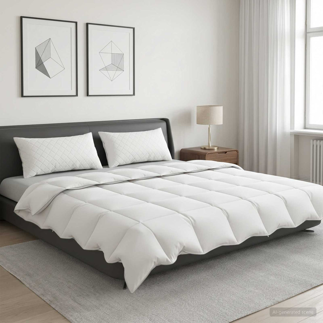 vidaXL Juego de edredón 90% plumón de ganso FULDA 3 uds. 220 x 240 cm