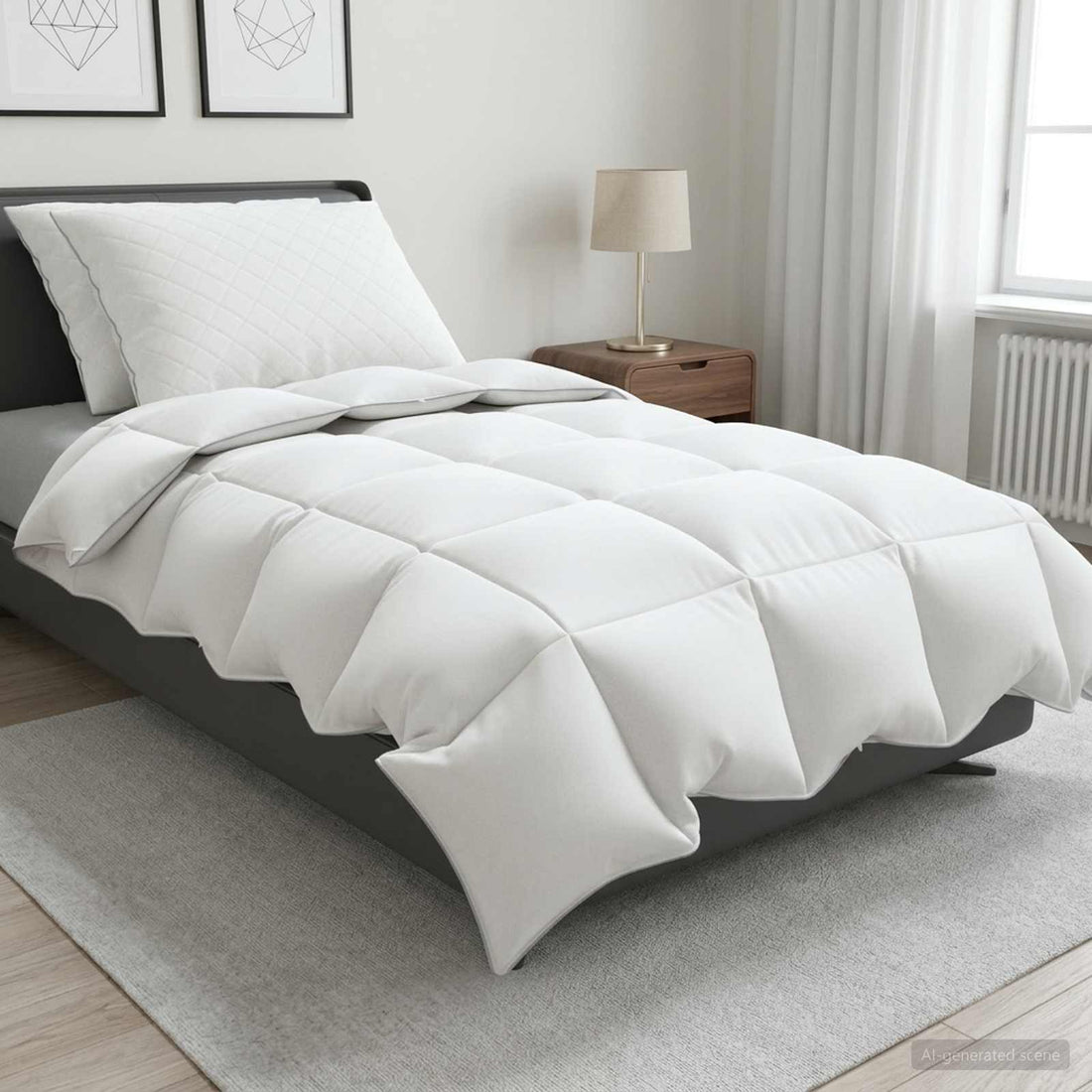 vidaXL Juego de edredón 90% plumón de ganso FULDA 3 uds. 140 x 220 cm