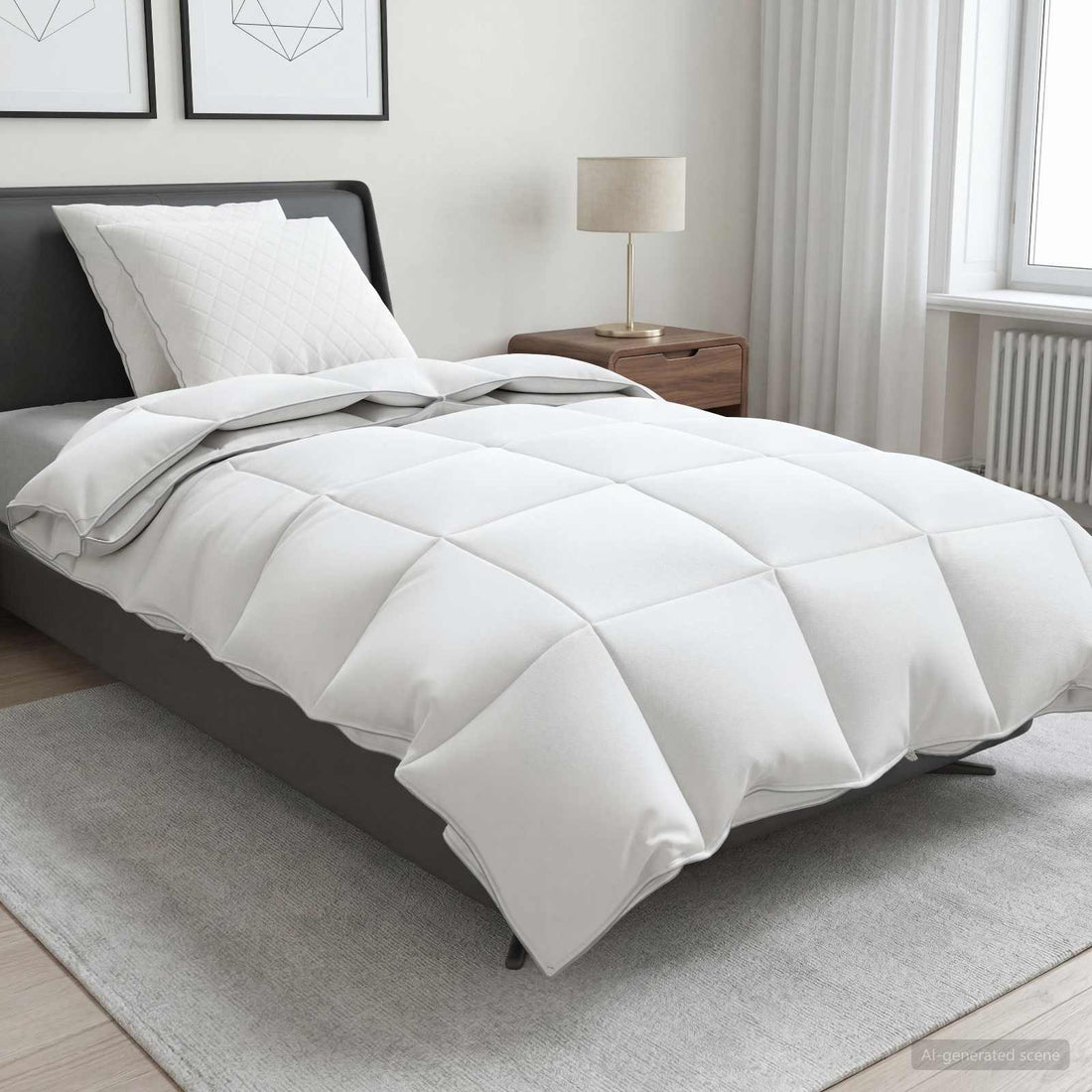 vidaXL Juego de edredón 90% plumón de ganso FULDA 3 uds. 135 x 220 cm