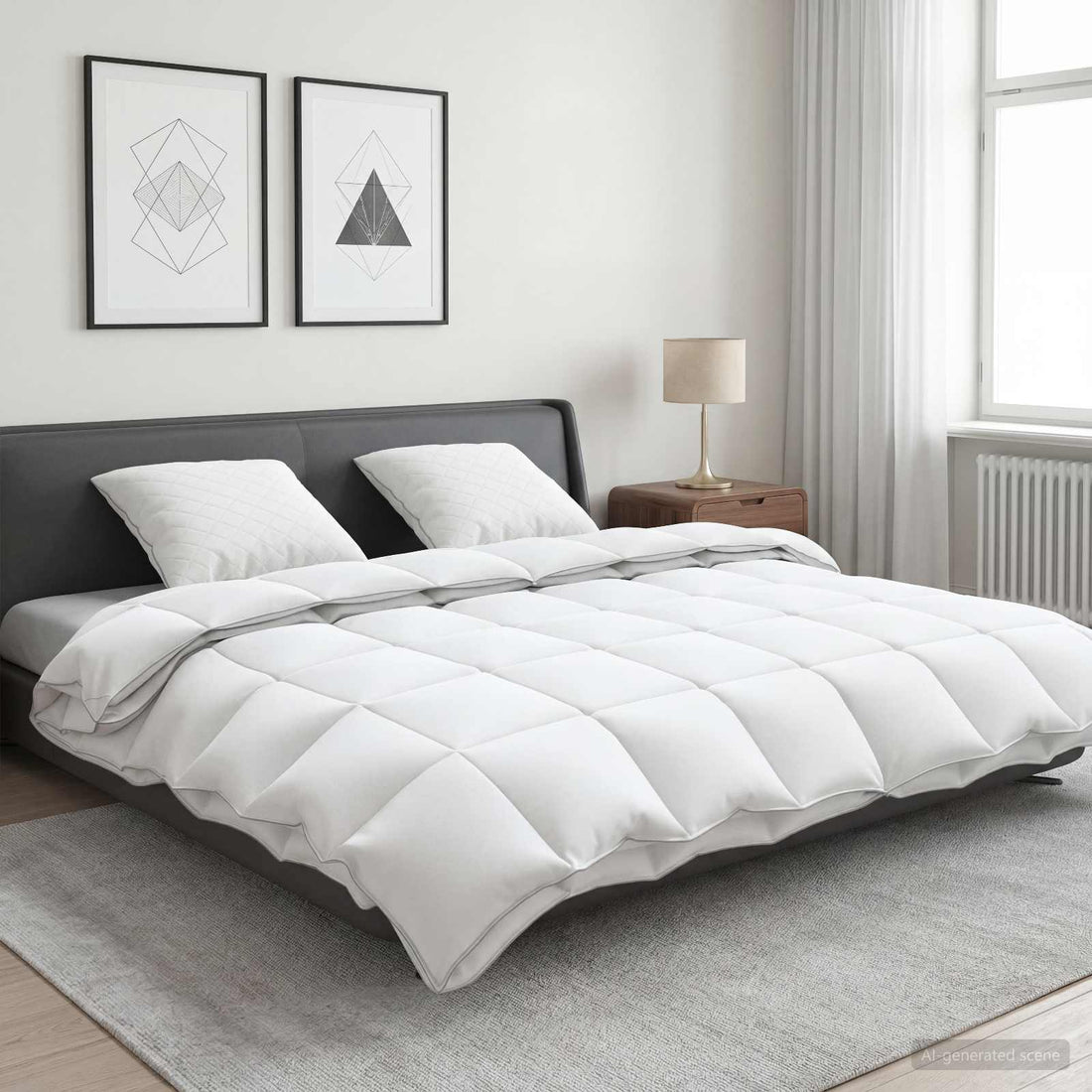 vidaXL Juego de edredón 90% plumón de ganso FULDA 3 uds. 240 x 260 cm