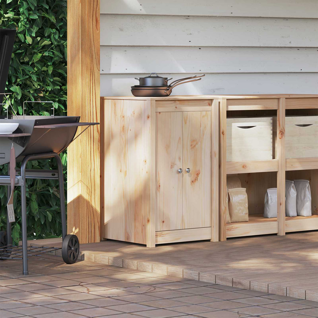 vidaXL Armario de cocina de exterior MEPPEL Madera de Douglas Natural