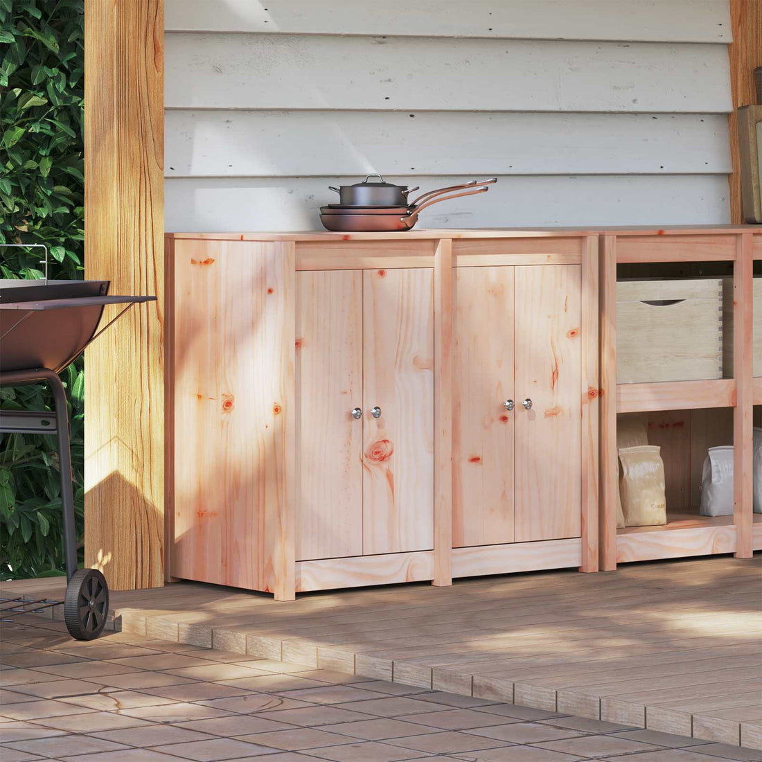 vidaXL Armario de cocina de exterior MEPPEL Blanco 106 x 55 x 92 cm