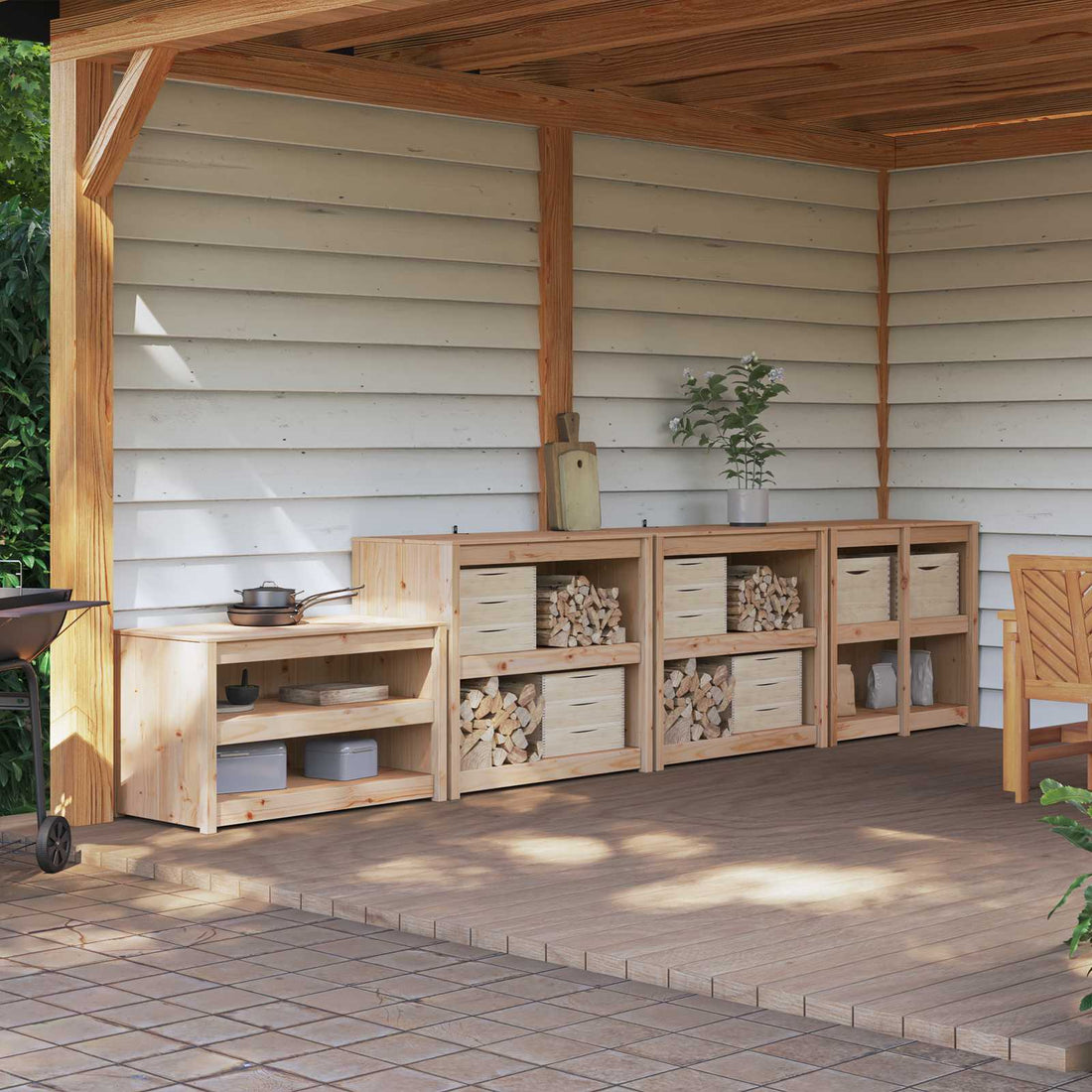 vidaXL Armario de cocina de exterior MEPPEL 4 uds.