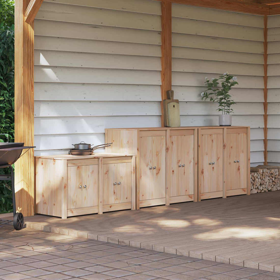 vidaXL Armario de cocina de exterior MEPPEL 3 uds.