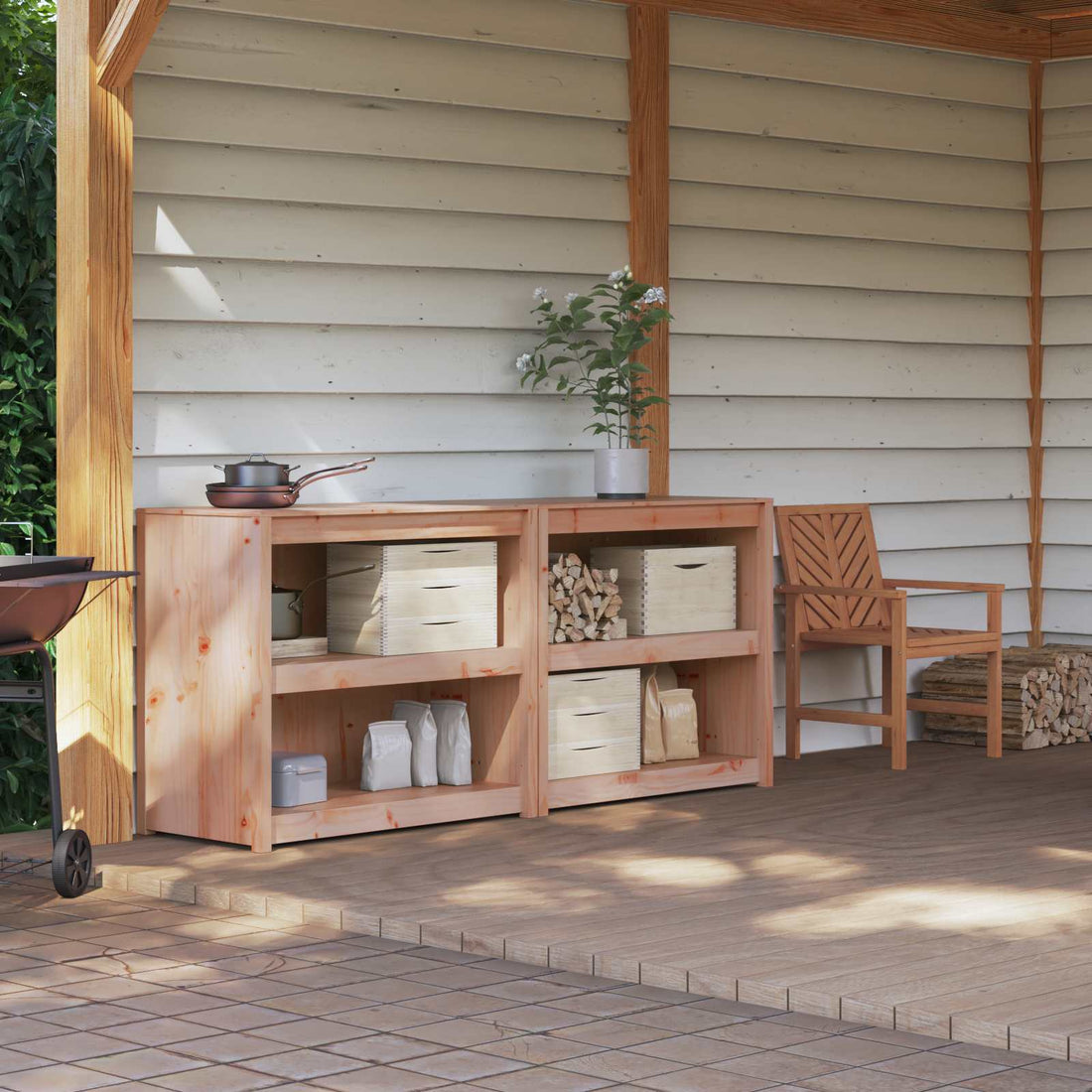 vidaXL Armario de cocina de exterior MEPPEL 2 uds.