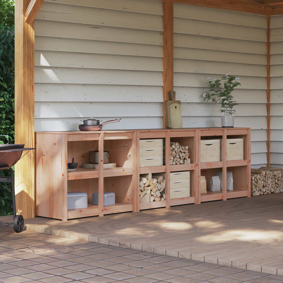 vidaXL Armario de cocina de exterior MEPPEL 3 uds.