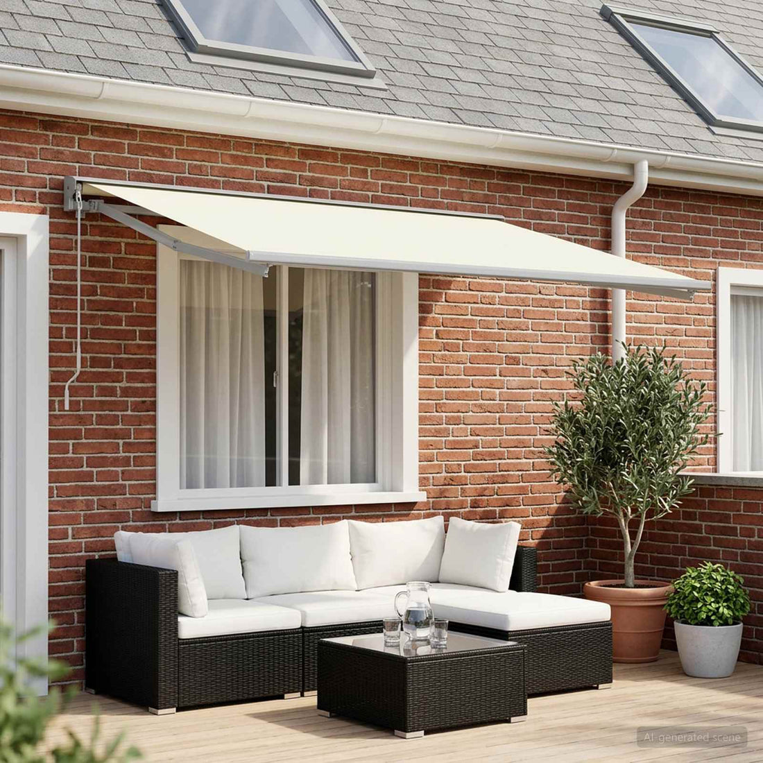 vidaXL Tela de Repuesto para Toldos Crema 500 x 350 cm Poliéster
