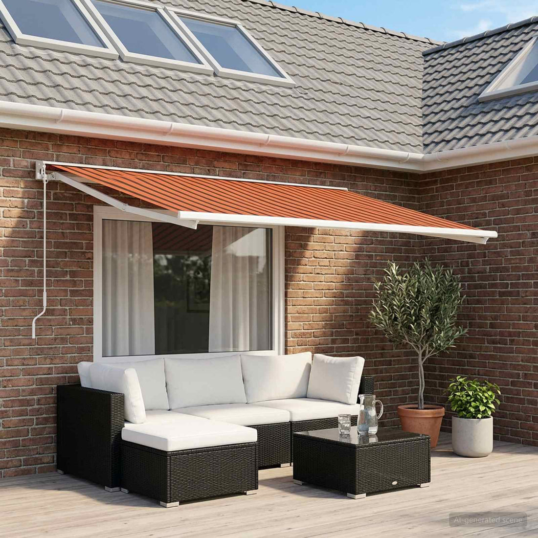 vidaXL Tela de Repuesto para Toldos Naranja y Marrón 250 x 200 cm