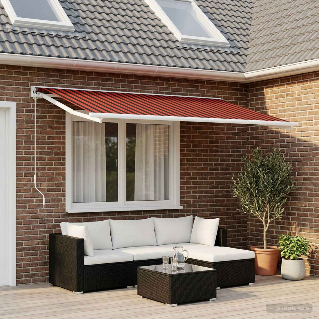 vidaXL Tela de Repuesto para Toldos Naranja y marrón 600 x 350 cm