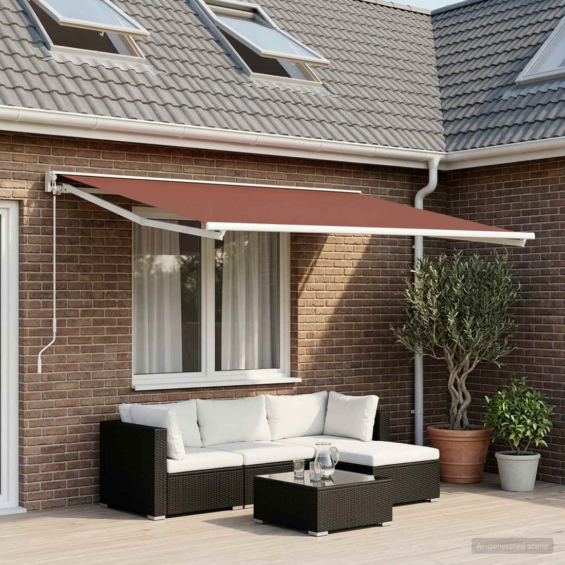 vidaXL Tela de Repuesto para Toldos Marrón 250 x 200 cm Poliéster