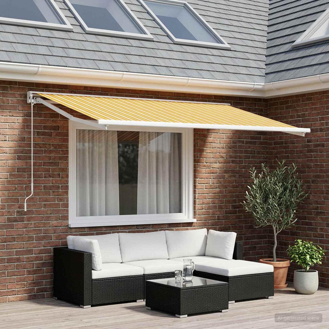 vidaXL Tela de Repuesto para Toldos Naranja y Negro 250 x 200 cm