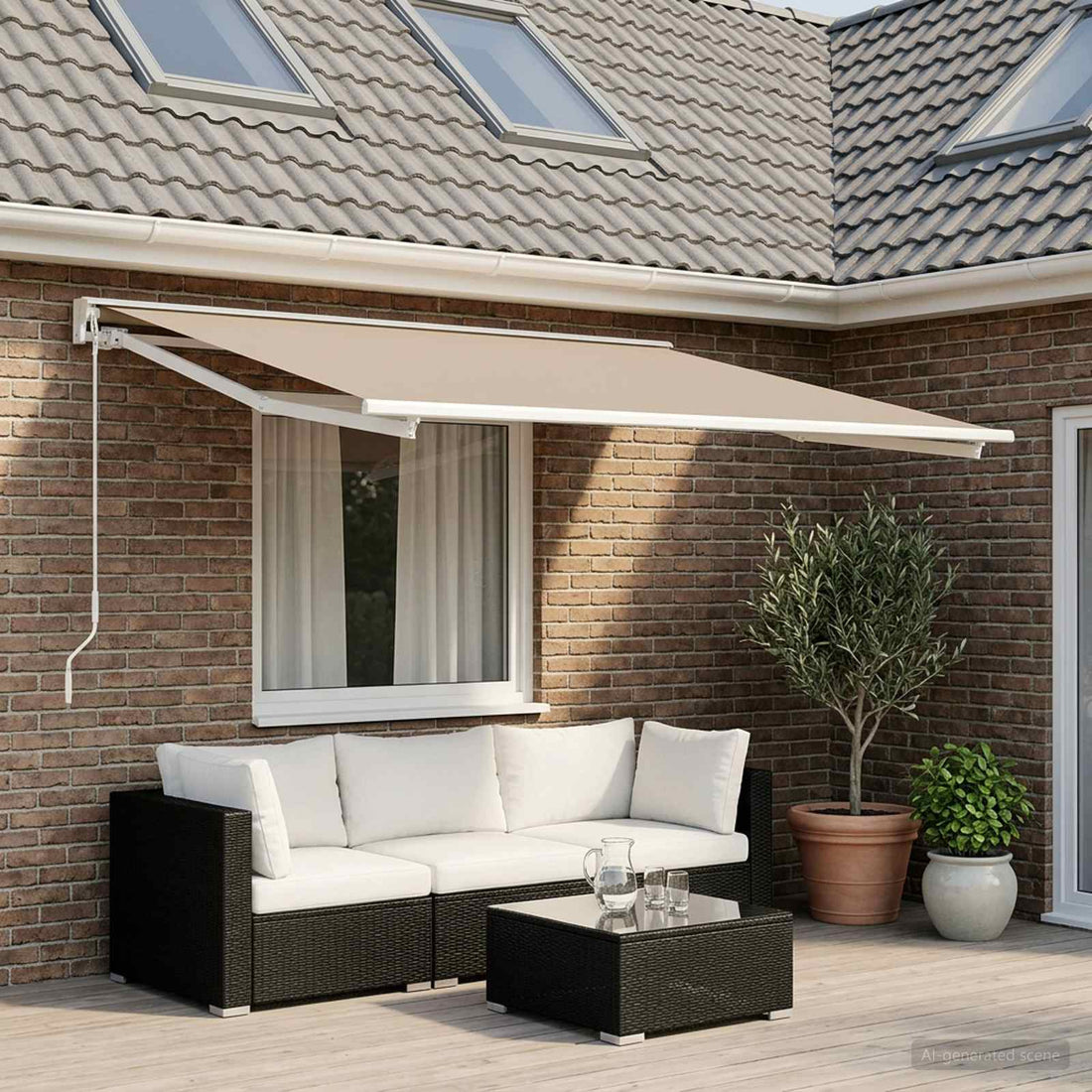 vidaXL Tela de Repuesto para Toldos Beige 350 x 200 cm Poliéster