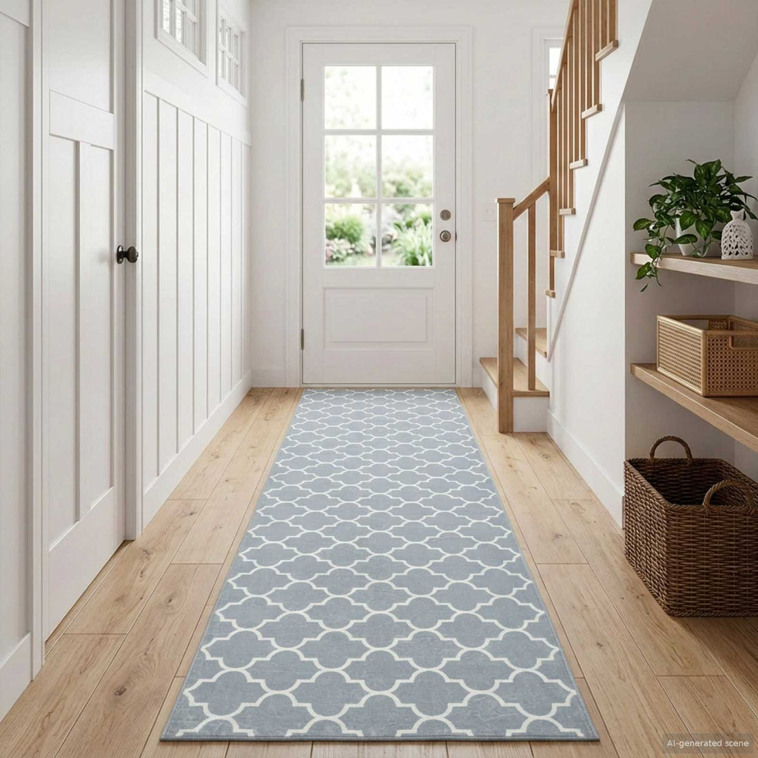 vidaXL Pasillo de alfombra ORIZ 1150 gsm Gris y blanco