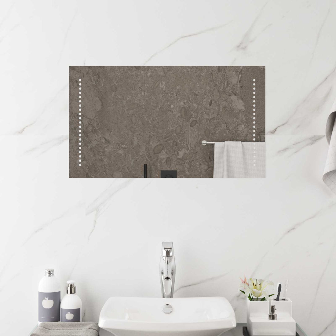 vidaXL Espejo de baño LED Transparente 70 x 40 cm vidrio templado