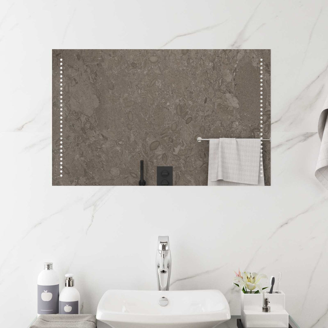 vidaXL Espejo de baño LED Transparente 80 x 50 cm vidrio templado