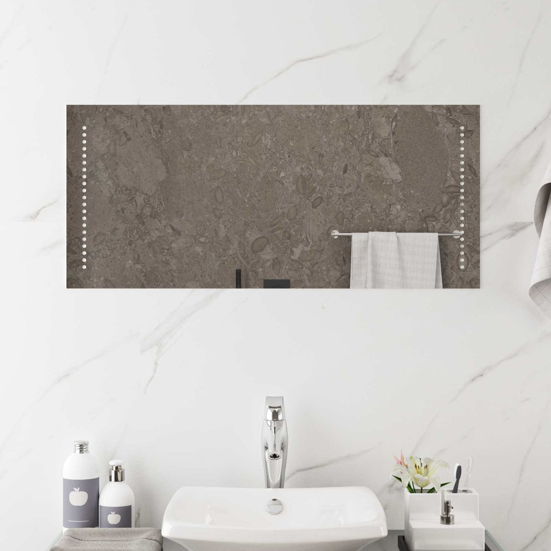 vidaXL Espejo de baño LED Transparente 90 x 40 cm vidrio templado